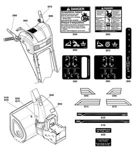 Decals Group Diagram and Parts List for 1696157-01-1528HD 2013 Briggs and Stratton Snow Blower